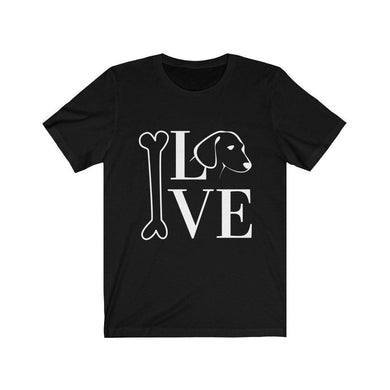 unisex tee with love my dog motif